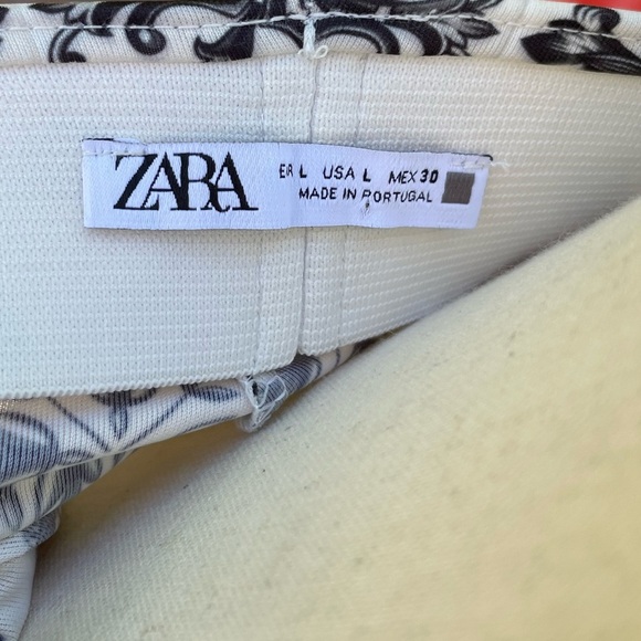 Zara Scarf Print Flowing Wide Leg High Waist Palazzo Pants - Picture 8 of 9